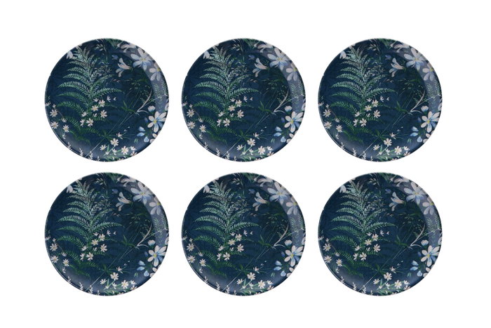 Hermia Dark Flover Juego de 6 Platos de Postre Navideños de Porcelana Multicolor Hermia Dark Flover Juego de 6 Platos de Postre Navideños de Porcelana Multicolor